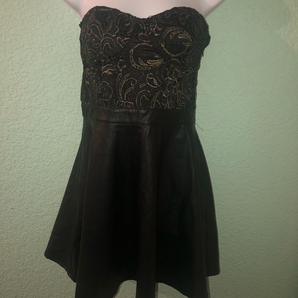 Forever 21 Lace and Leather Dress size Large